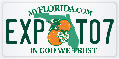 FL license plate EXPT07