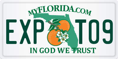 FL license plate EXPT09