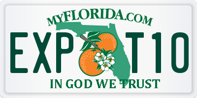 FL license plate EXPT10