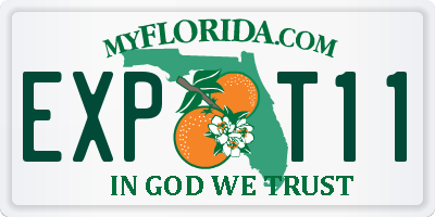 FL license plate EXPT11