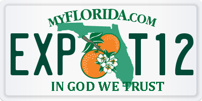 FL license plate EXPT12