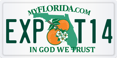 FL license plate EXPT14