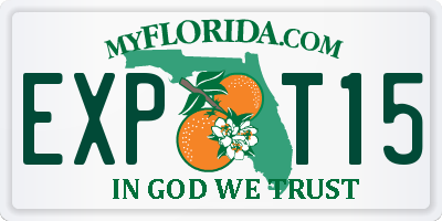 FL license plate EXPT15