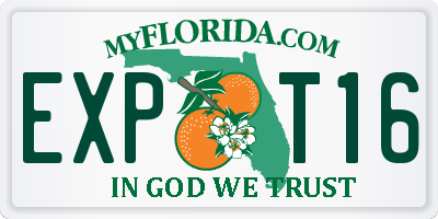 FL license plate EXPT16