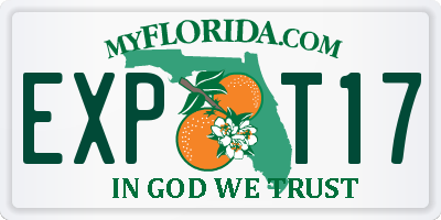 FL license plate EXPT17