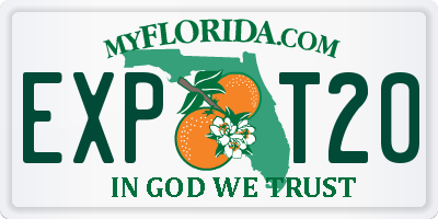 FL license plate EXPT20