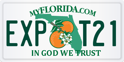 FL license plate EXPT21