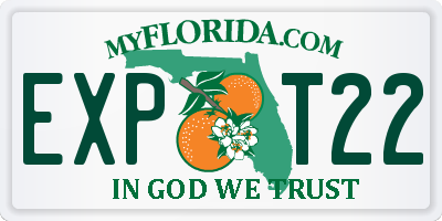 FL license plate EXPT22