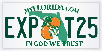 FL license plate EXPT25