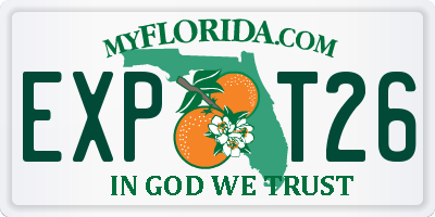 FL license plate EXPT26