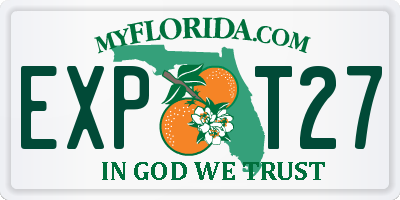 FL license plate EXPT27