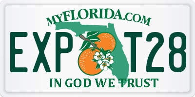 FL license plate EXPT28