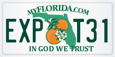 FL license plate EXPT31