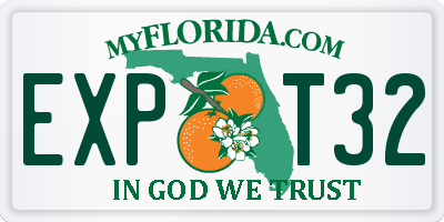 FL license plate EXPT32