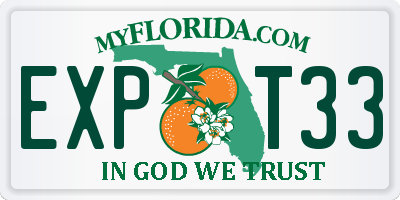 FL license plate EXPT33