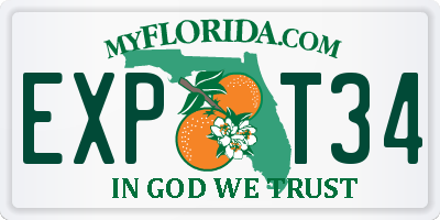 FL license plate EXPT34