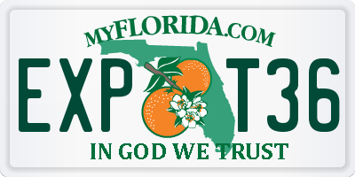 FL license plate EXPT36