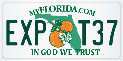 FL license plate EXPT37