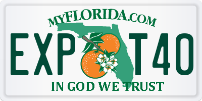 FL license plate EXPT40