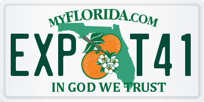 FL license plate EXPT41
