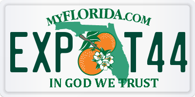 FL license plate EXPT44