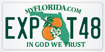 FL license plate EXPT48