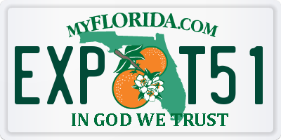 FL license plate EXPT51