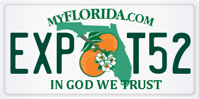 FL license plate EXPT52