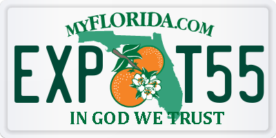 FL license plate EXPT55