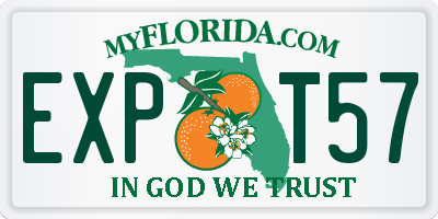 FL license plate EXPT57