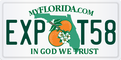 FL license plate EXPT58