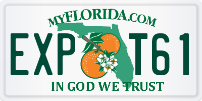 FL license plate EXPT61