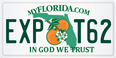 FL license plate EXPT62