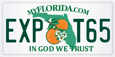 FL license plate EXPT65