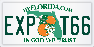 FL license plate EXPT66