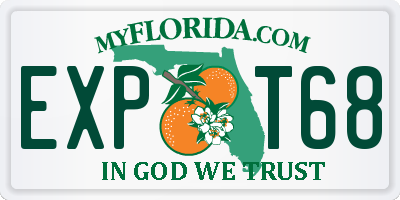 FL license plate EXPT68