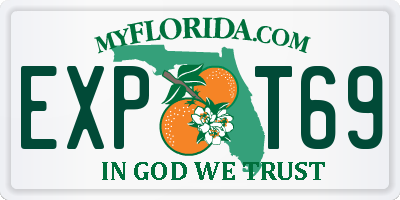FL license plate EXPT69