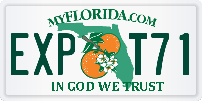 FL license plate EXPT71