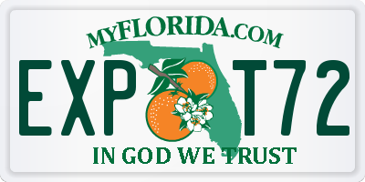 FL license plate EXPT72