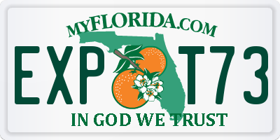 FL license plate EXPT73