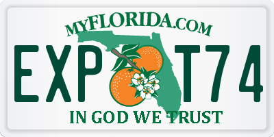 FL license plate EXPT74