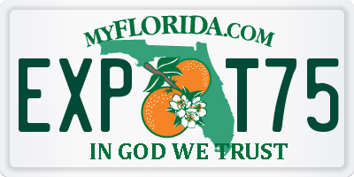 FL license plate EXPT75