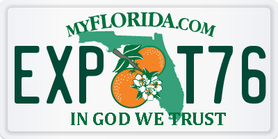 FL license plate EXPT76