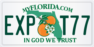 FL license plate EXPT77
