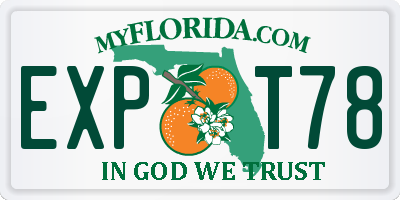FL license plate EXPT78