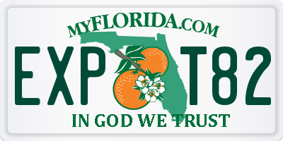 FL license plate EXPT82