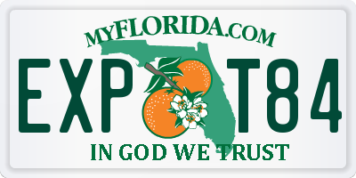 FL license plate EXPT84