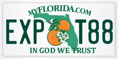 FL license plate EXPT88