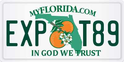 FL license plate EXPT89