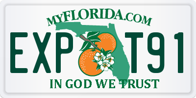 FL license plate EXPT91